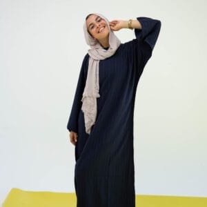 Breezy Crinkled Dress in Navy blue