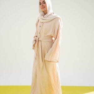 Easy to Wear Wrap Dress in beige