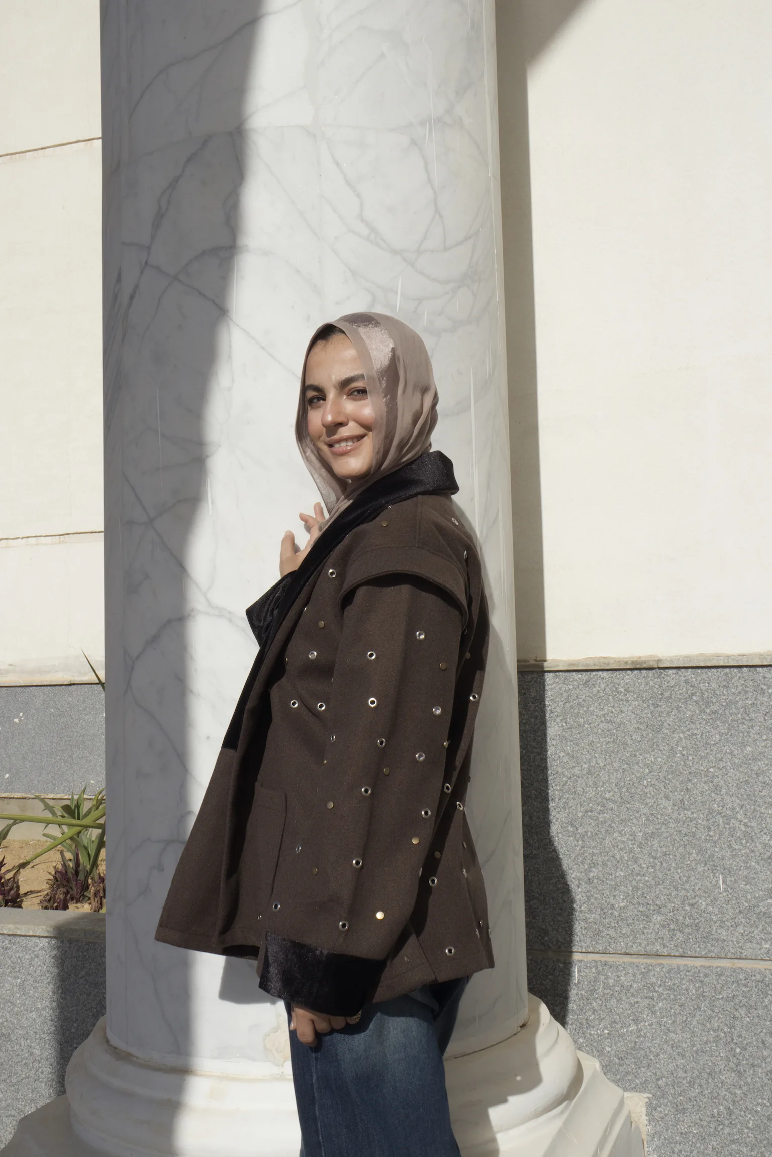 Studded Jacket in Brown - Image 6