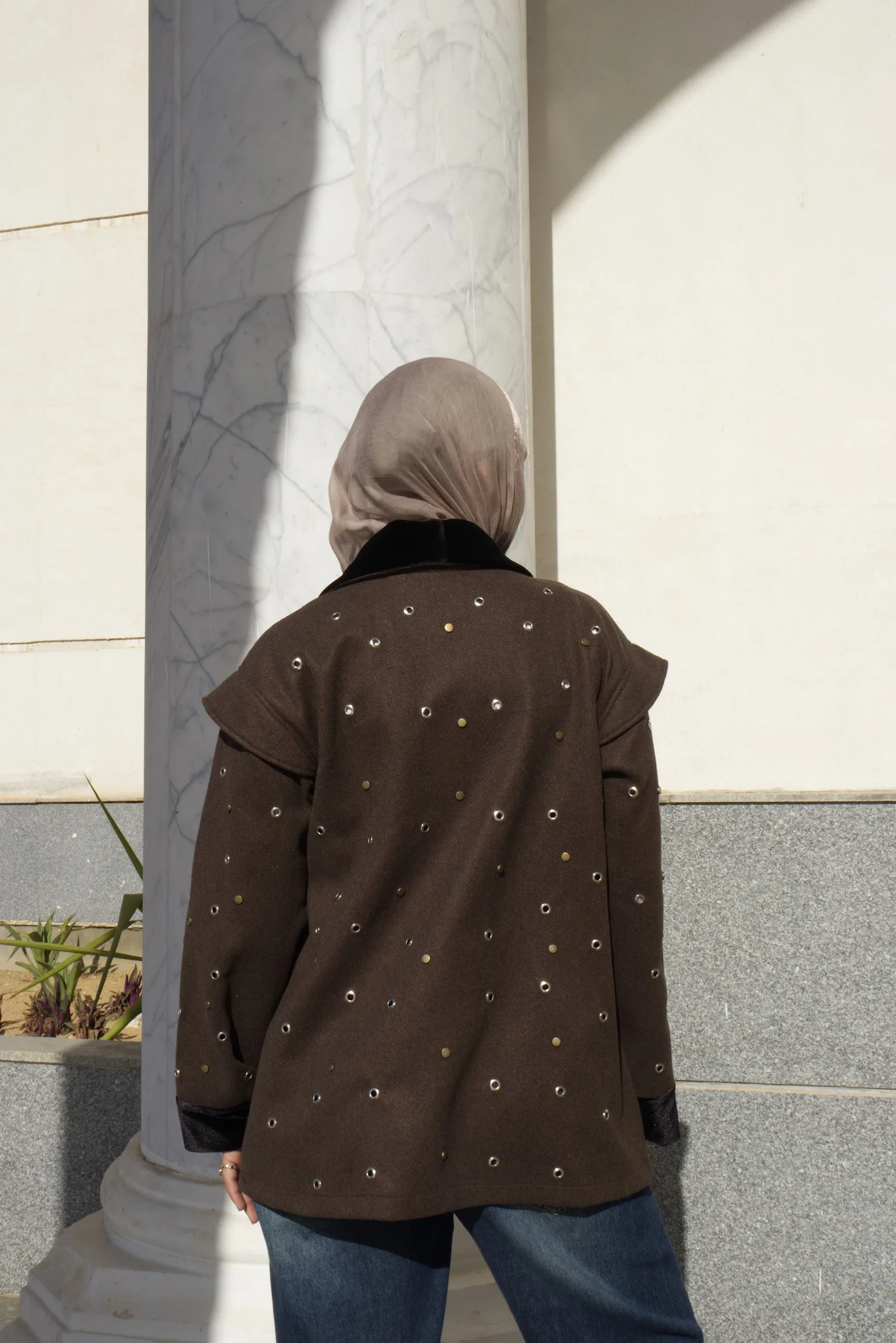 Studded Jacket in Brown - Image 4