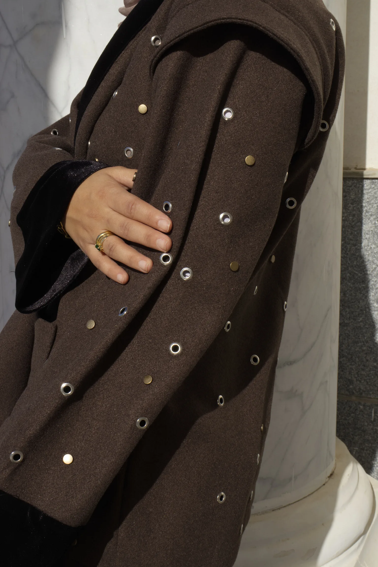 Studded Jacket in Brown - Image 5