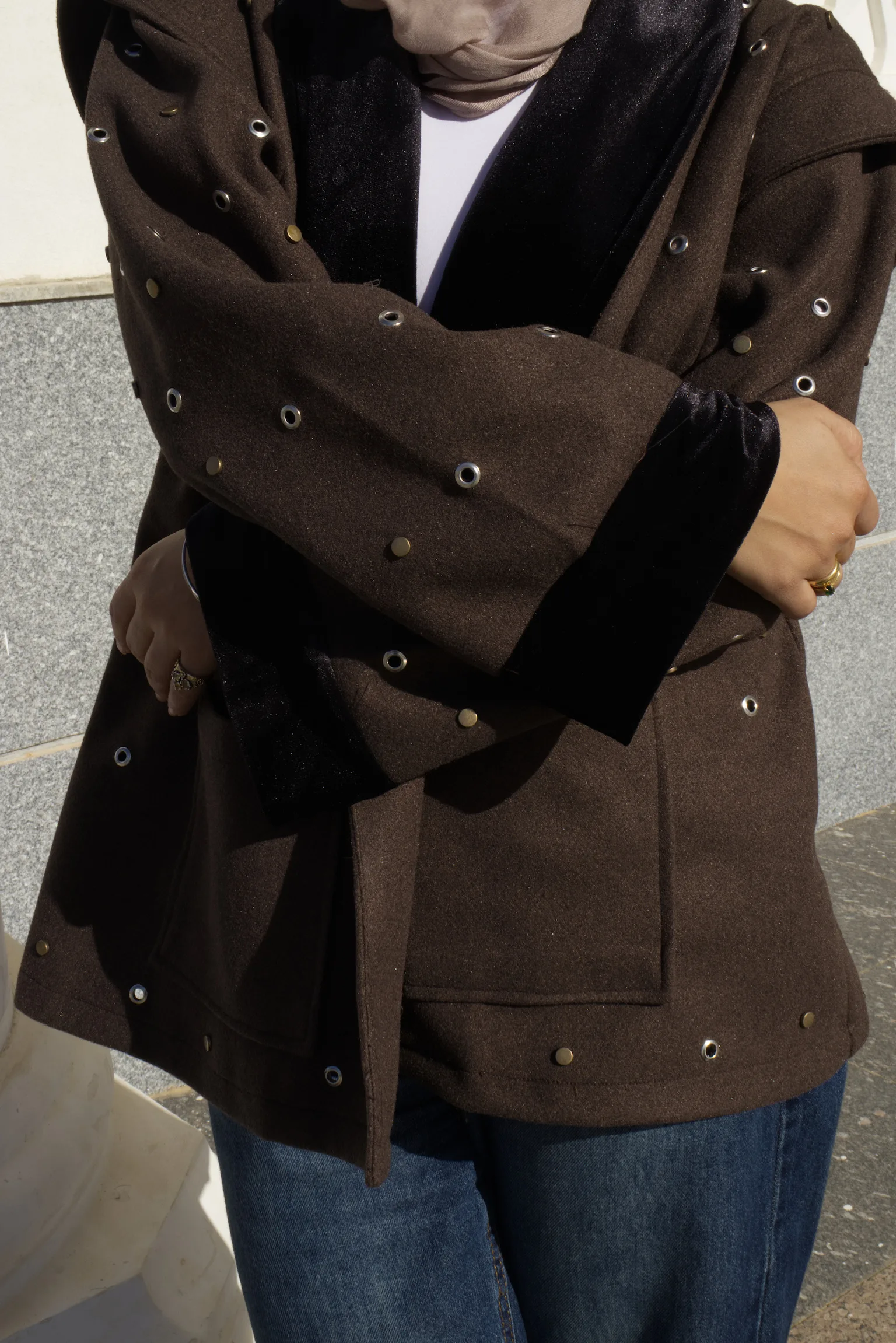 Studded Jacket in Brown - Image 2